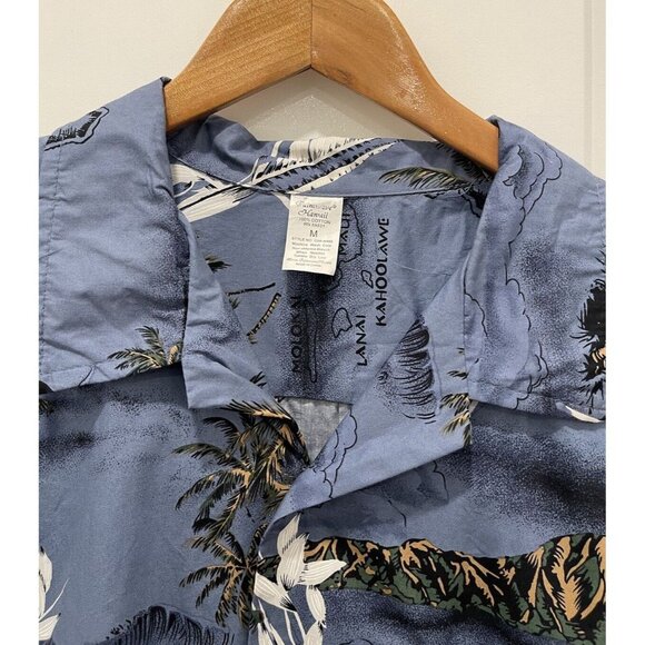 PALMWAVE Hawaiian Men's Shirt Medium Floral Short Sleeve Button Up 100% Cotton - Picture 3 of 7